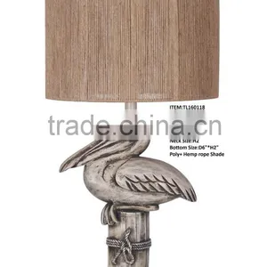 2016 Novelty Design Cormorant Table Lamp,hemp Rope Drum Shade thumbnail-1