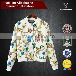 Popular Cartoon Pattern Ladies Short Paragraph Slim Fit Baseball Uniform Jacket for Wholesale Fitness Apparel thumbnail-1