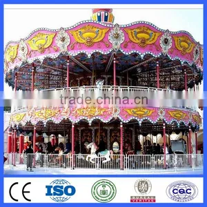 Amusement Playground Kiddy Carousel 36 Seats Double Deck Carousel thumbnail-1