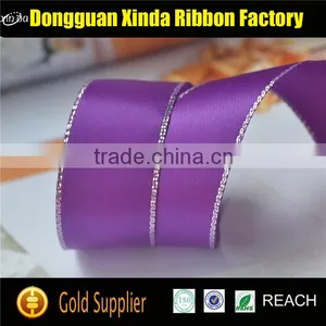 Sliver or Gold Wholesale Custom Satin Ribbon Wired thumbnail-3