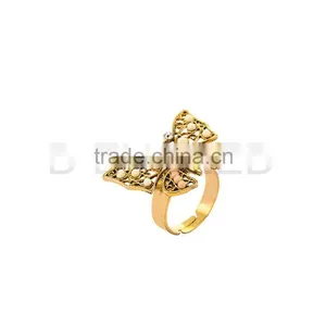 New Fashion Butterfly Ladies Gold Finger Ring thumbnail-6