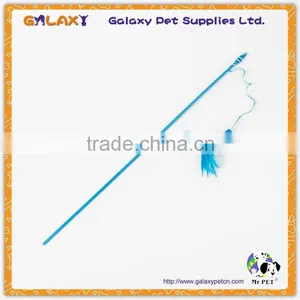 Fishing Rod Type Solid Color Feather Cat Teaser Stick Toy With Bell thumbnail-5