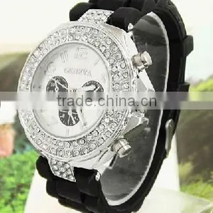 Wholesale Diamond Silicone Men's Watch thumbnail-1