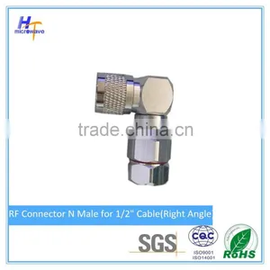 RF Connector N Type Male Connector for 1/2" Cable Right Angle DC-3GHz Antenna Connector thumbnail-1