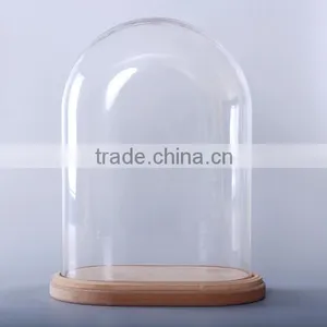 Clear Glass Oval Dome With Base thumbnail-1