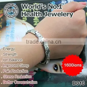 Noporblem D010 FDA Germanium Tourmaline Stainless Steel Smart Bio Power Energy Bracelet thumbnail-4