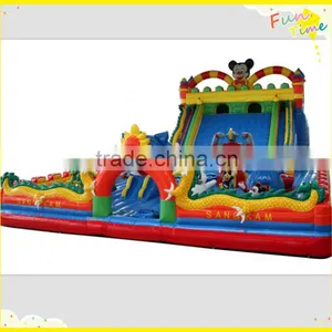Happy Island Slide Kids Game Items Inflatable Bouncer Dry Slide Combo for Rent thumbnail-1