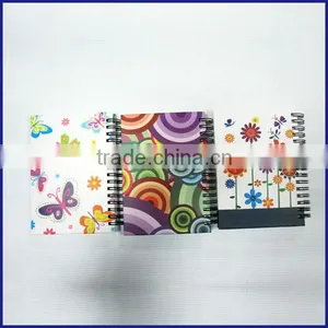 A6 Hot Stamping Hardcover Double Wire Wide Ruled Spiral Notebook thumbnail-2