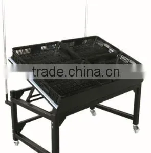 600*400*100mm RH-VFB01 Plastic Hollow Out Basket for Vegetable & Fruit Rack for Sale thumbnail-3