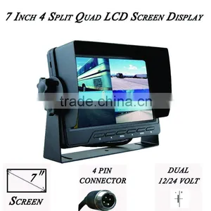 7" Stand On Dash Monitor (12V or 24V) Quad Screen CS-S751TMQ thumbnail-1