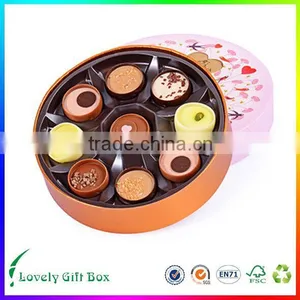 High Quality Empty Cardboard Round Chocolate Box thumbnail-1
