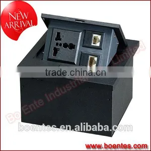 Office Worktop Smart Pop Up Socket for Tabletop Universal Power Plug and RJ45 Data/VGA Plug thumbnail-5