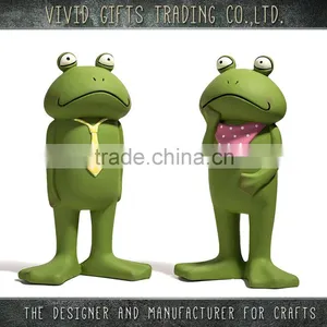 Ceramic Frog With Tie Standing Garden Decoration thumbnail-1