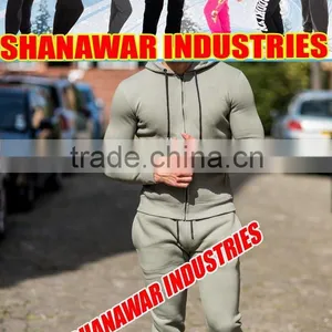 Tracksuit Fleece Skinny Slim Joggers Pants Bottoms & Zipper thumbnail-2