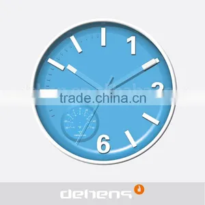 DEHENG 12 Inch Cheap Plastic Wall Clock With Temperature thumbnail-1