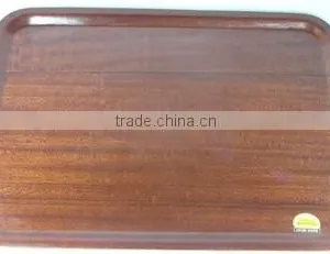Anti-Slip Rectangular Wooden Dry Food/Fruit Tray, Design Tray, Non-Slip Tray, Handy Tray, Serving Tray, Brown Color thumbnail-1