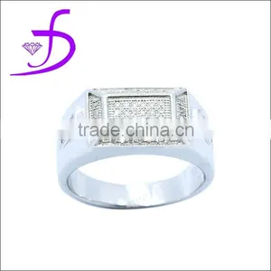 925 Silver Fashion CZ Diamond Ring for Men Factory Direct Sale Rhodium/silver Plated thumbnail-1