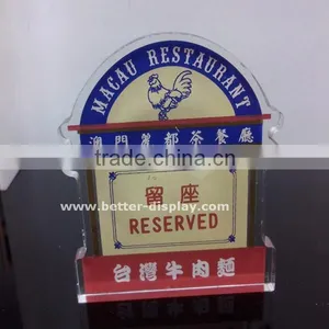 Custom Unique Acrylic Table Top Reserved Table Sign Holders thumbnail-1