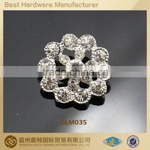 Round Fancy Sliver Mini Crystal Rhinestone Buttons for Wedding /garment Decoration thumbnail-1