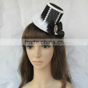 MYLOVE Black Red Colors Bow Felt Hat With 2 Clips Wholesale MLGM013 thumbnail-1