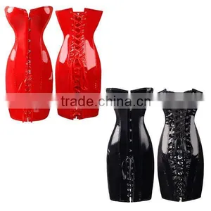 Open Hot Sex Women Photo Corset Sexy Steampunk Leather Corset Dress thumbnail-1