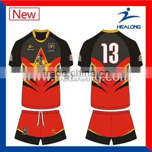 Black and Red South Africa Rugby Jersey Wholesale Rugby Jerseys Cheap Rugby League Jerseys thumbnail-1