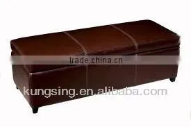 Leather Stool Ottoman Storage Bench thumbnail-1
