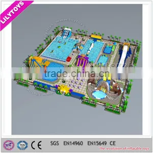 Commercial Frame Pool Equipment Park, Inflatable Moving Water Park, Outdoor Inflatable Park thumbnail-1