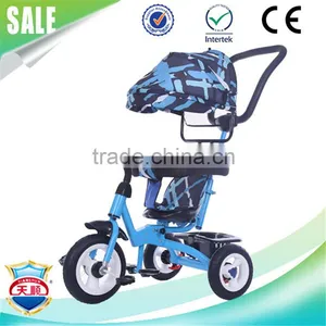 China Tricycle Wholesaler Air Wheels Child Metal Tricycle With Canopy thumbnail-3