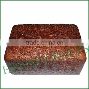 Hand Carved Wooden Box thumbnail-1
