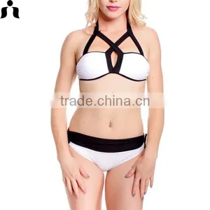 2017 Classic Black and White Sexy String Bikini thumbnail-1