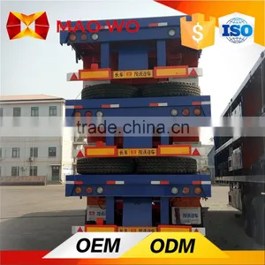 Shipping Container Transportation Tri-axle Flatbed Semi Trailer thumbnail-5