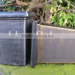 10.5" Tall Tapered Planter,flowerpot Stand,square Silver Flower Pots thumbnail-1