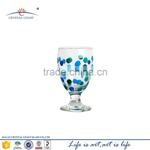 Wholesale Barwarebohemial Crystal Colored Stem Wine Glass Purple Colorful Decoration Dotted Wine Glass thumbnail-1