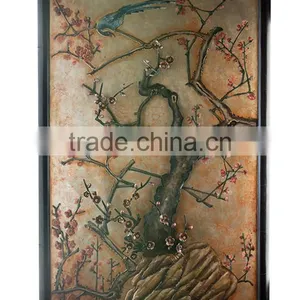 Noble Hand Painted Wood Wall Painting, A Pair of Decor Hanging Wall Picture, Classical Drawing Hanging Wall Art thumbnail-1