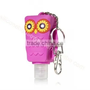 Bath & Body Works Pink Light Up Owl Pocketbac Silicon Hand Sanitizer Holder/Keychain thumbnail-1