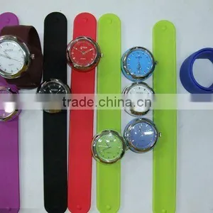 Silicone Slap Wristband With Moveable Watch Movement thumbnail-1