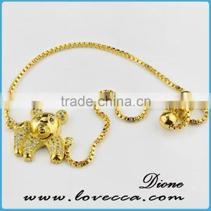 Dubai Gold Jewelry Bracelet 24k Gold Thin Chain Micro Pave Zircon Chain Link Bracelet thumbnail-2