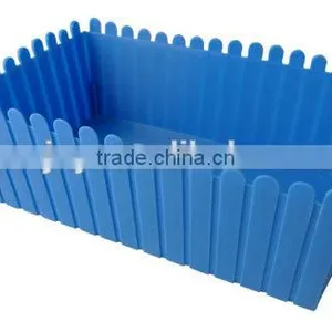 Blue Plastic Fence Planter thumbnail-1