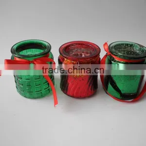 Nice Luxury Electroplating Glass Jar for Christmas With Hanging Handle thumbnail-2