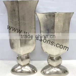 Decorative Aluminium Vases in Wooden Finish, Home Decor, Metal Vases thumbnail-5