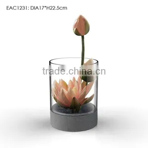 Indoor Desktop Concrete Plant Pot / Glass Plant Pot thumbnail-1