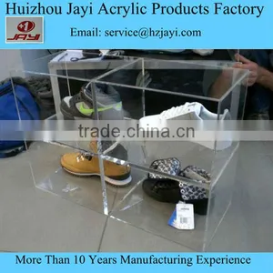 Customized Plastic Cosmetic Stroage Shoes Boxes Cube 2016 New Acrylic Large Travel Shoes Organizer Wholesale JYSB-16507 thumbnail-5