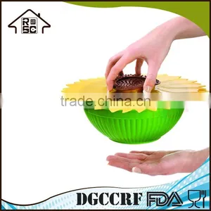 NBRSC Competitive Factory Price 11-inches Sunflower Lid Silicone Suction Bowl Lid Food Cover thumbnail-4