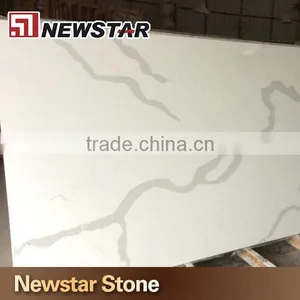 Newstar Snow White Marble Color White Quartz Countertop With Grey Veins thumbnail-1