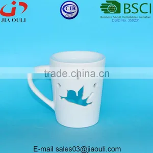 New Design Cup Shape White Glazed Ceramic Oil Burner, Fragrance Oil Lamps thumbnail-1
