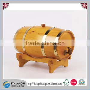 High Quality Custom Order 1.5L,3L,5L,10L,15L,20L.30L,100L,225L Woodem Wine Barrel thumbnail-1