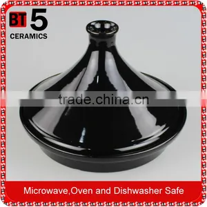 10" Black Color Custom Large Ceramic Tagine thumbnail-1