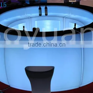 Inside Golden Carving Pattern Design Solid Surface, Man-made Plastic Led Bar Table thumbnail-3