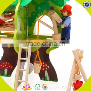 2017 Wholesale Baby New Wooden Diy Tree House Funny Kids Wooden Diy Tree House Best Design Wooden Diy Tree House W03B057 thumbnail-4
